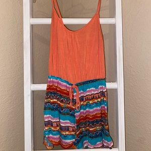Coral/Tribal Summer Romper